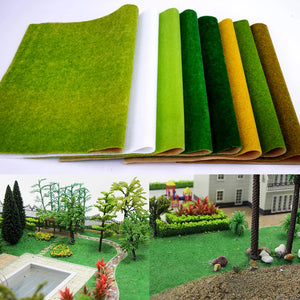 Artificial Turf Landscape Grass Mat For Model Train Not Adhesive Scenery Layout Lawn Diorama Accessories 25X25 50X50Cm 50X100Cm