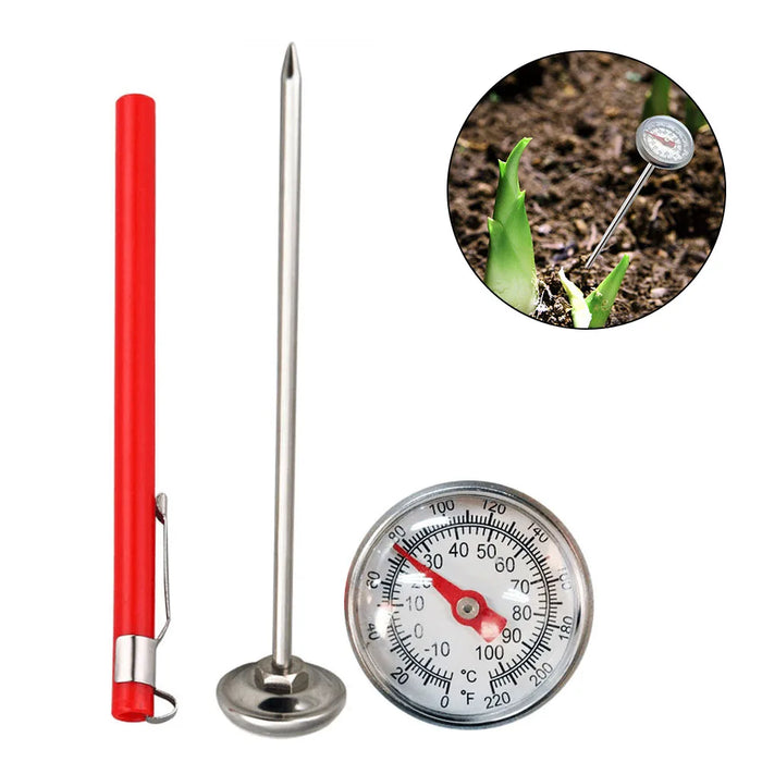 Soil Thermometer Display 0-100 Degrees Celsius Range Soil Temperature Thermometer for Ground Compost Garden Soil