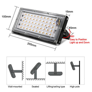 50W LED Grow Light Full Spectrum AC 220V Plant Floodlight Greenhouse Plant Hydroponic Plant Spotlight LED Plant Growth Lamp