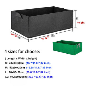 black Fabric plant Grow Bag Garden bed Square gardening tools Flower Vegetable Planting Planter Pot Handles for hydroponics