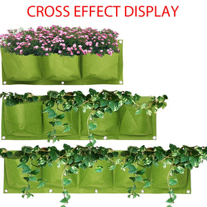 1-6 Pockets Green Grow Bags Vertical Cross Wall Hanging Planting Bags Planter Garden Vegetables Living Garden Bag Home Supplies