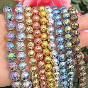 Natural Stone Multicolor Rock Volcanic Hematite Lava Beads Loose Mineral Spacer Beads For Jewelry Making Diy Bracelet Accessorie