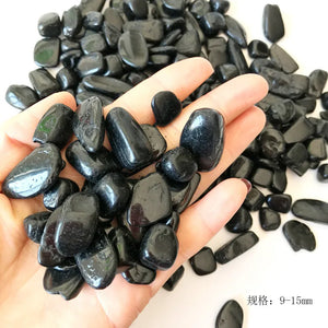 100g Black Tourmaline Stone Crystal Healing Blue Small Gravel Quartz Mineral Landscape Fish Tank FlowerPot Garden Home Ornament