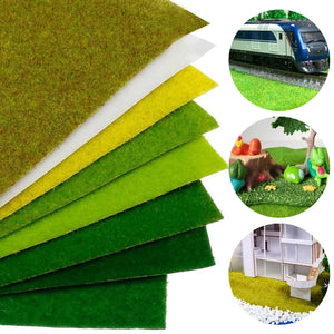 Artificial Turf Landscape Grass Mat For Model Train Not Adhesive Scenery Layout Lawn Diorama Accessories 25X25 50X50Cm 50X100Cm