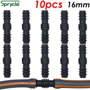 SPRYCLE 10PCS 16mm Couplings Straight Connector Micro Drip Irrigation 1/2'' PE Pipe Tubing Hose Repair Fitting Garden Watering