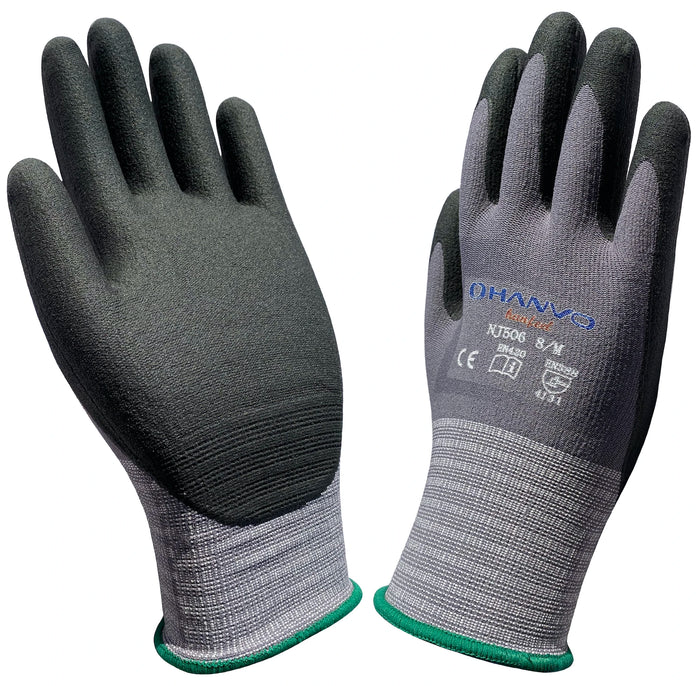 Work Gloves Oil And Gas NJ506 High Flex Safety Glove Nitrile Foam Gardening Glove Maxi Abrasion Resistant