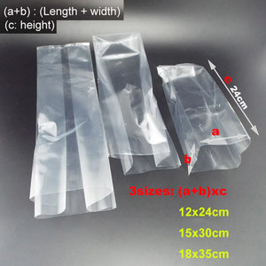 3 Sizes PVC Mushroom Spawn Grow Bag Substrate High Temp Pre Sealable Garden Supplies Growing Planting Bags Tool