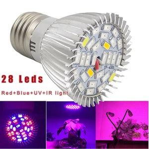 Led plant Flower Grow Light Bulbs E27 Full Spectrum red uv Growing Lights Lamp for indoor Hydroponics growbox Veg Greenhouse