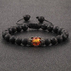 Natural Volcanic Rock Stone Men Bracelets Reiki 7 Chakra Healing Beads Bracelet Black Lava Stretch Elephant Mala Buddha Bangles