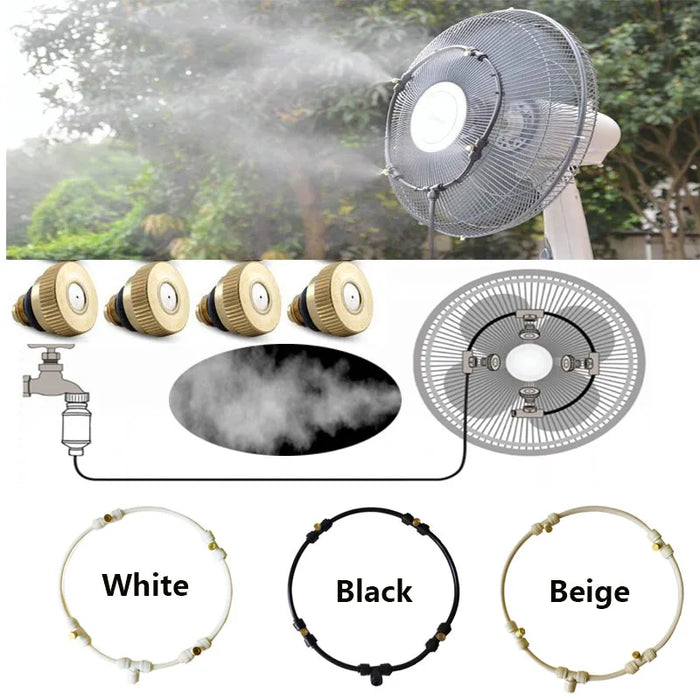 Garden Water Sprayer Portable Mist Fan Ring Fog Maker Summer Cooling System With Brass Nozzles For Outdoor Patio Nebulizer