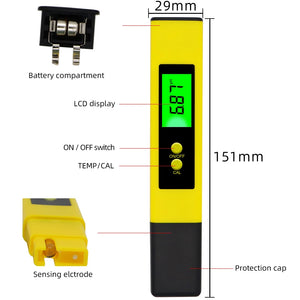 Digital PH Meter 0.01 PH Tester EC TDS Meter Water Acidity Test Tool Hydroponic Pool Pen With Backlight design aquarium 30% OFF