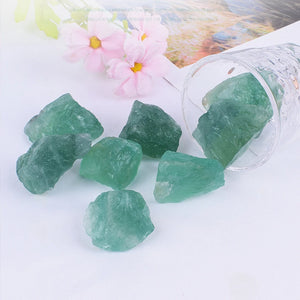 Natural Raw Rough Green Fluorite Quartz Crystal Healing Crystals Diffuse Stone Mineral Specimen Garden Home Decor Ornament