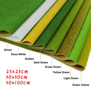 Artificial Turf Landscape Grass Mat For Model Train Not Adhesive Scenery Layout Lawn Diorama Accessories 25X25 50X50Cm 50X100Cm