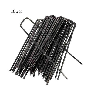 10Pieces Garden Stakes Galvanized Landscape Staples U-Type Turf Staples for Artificial Grass Rust Proof Sod Pins Stakes