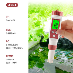 PH EC TDS Salinity TEMP Meter Digital Water Quality Tester Smart Online Blue Tooth Monitor APP Control for Aquariums Hydroponics