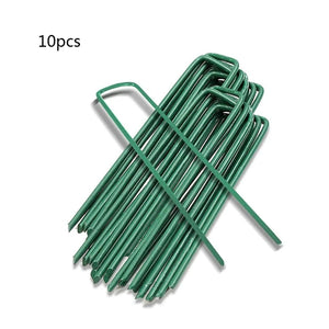 10Pieces Garden Stakes Galvanized Landscape Staples U-Type Turf Staples for Artificial Grass Rust Proof Sod Pins Stakes