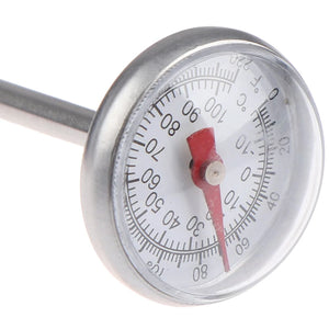 Stainless Steel Soil Thermometer Stem Read Dial Display 0-100 Degrees Celsius Range For Ground Compost Garden Supplies