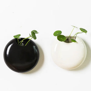 Korean Retro Hydroponic Ceramic Black and White  Wall Hung  Fleshy Flowerpot Simple Plant Pot Office Decor Gardening Creative