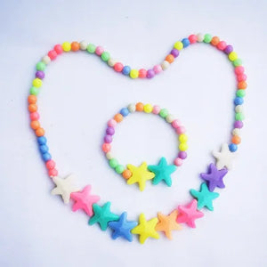 1 bag of mixed hair  New Fashion Acrylic Bead Flower Children Necklace Color Bead Children Bracelet Necklace Set