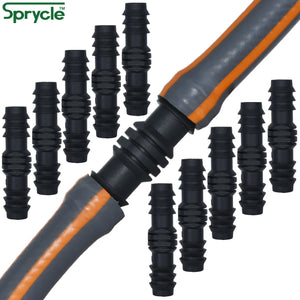 SPRYCLE 10PCS 16mm Couplings Straight Connector Micro Drip Irrigation 1/2'' PE Pipe Tubing Hose Repair Fitting Garden Watering