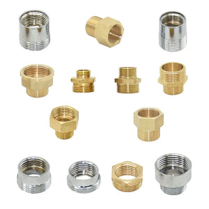 Brass 1/2" To 3/4 3/8 1 Inch Thread Connector Reducing Repair Joint For Faucet Bathroom Shower Coupler Copper Bubbler Adapter