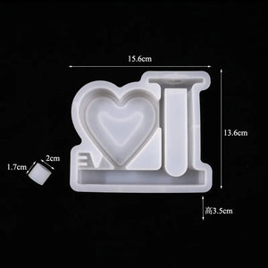 Love Heart Flower Vase Hydroponic Plant Propagation Station Epoxy Resin Mold Decoration Silicone Mould DIY Craft Casting Tool