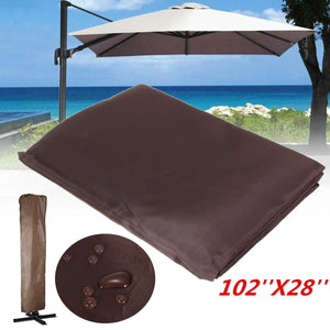 Garden Patio Umbrella Rain Cover Waterproof Polyester Canopy Protective Cover Bag Outdoor Rain Gear Accessories Fit 9-11ft