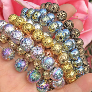 Natural Stone Multicolor Rock Volcanic Hematite Lava Beads Loose Mineral Spacer Beads For Jewelry Making Diy Bracelet Accessorie