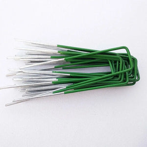 50pc Garden U Pins carbon steel Galvanised Half Green Artificial Grass Turf Pegs Sunshade Net Artificial Turf Fixing Staple