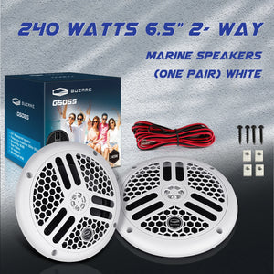 1Pair 240Watts 6.5inch 2 Way Marine Waterproof Speakers Outdoor Music Speaker For ATV UTV Yacht Boat Bathroom Pool SPA Golf Cart