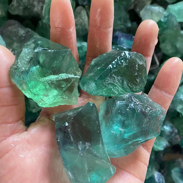 Natural Raw Rough Green Fluorite Quartz Crystal Healing Crystals Diffuse Stone Mineral Specimen Garden Home Decor Ornament