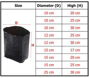 PE Plastic Nursery Bags Plant Grow  Seedling Pots With Breathable Holes Flowers Garden Supplies For Fruits Vegetables 10 Pcs