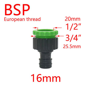 Garden Tap 1/4" Hose Quick Connector 4/7 8/11 16mm Barb Water Pipe Joint 1/2" 1" 3/4" Male Female Thread Drip Irrigation Adapter