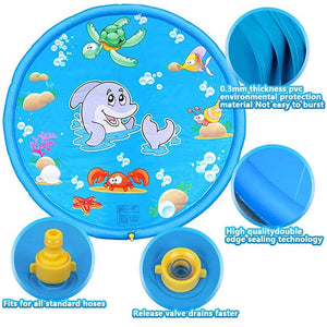 150cm Pet Play Water Spray Splash Mat Inflatable Sprinkler Cushion Pads Outdoor Garden Fountain Toy Tub Swiming Pool for Kid Dog