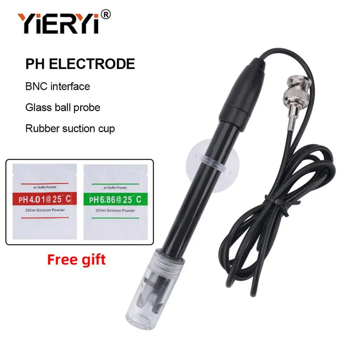 Yieryi Ph Replacement Probe Aquarium Hydroponic Laboratory Electrode Ph Meter Potential Test BNC Q9 Connector 1.2/3M Wire Probe