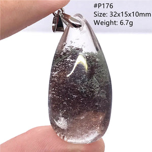 Natural Ghost Phantom Quartz Pendant Jewelry For Women Man Love Gift Crystal Silver Healing Beads Clear Garden Gemstone AAAAA