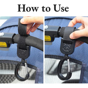 1Pair Baby Pram Hooks Rotate 360 Degree Cart Organizer Diaper Carriage Storage Bag Hanger Universal Outdoor Stroller Accessories