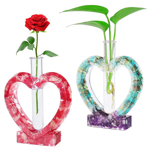 Resin Mold for Plant Propagation Station Epoxy Heart Shape Vase Silicone Mold Resin Casting Mould Hydroponic Flowers Home Decor