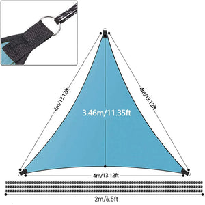 Triangle Sun Shade Sail 4x4x4m, Waterproof Awning UV Block Sunscreen Canopy for Outdoor Patio Garden Lawn Pergola Decking Blue