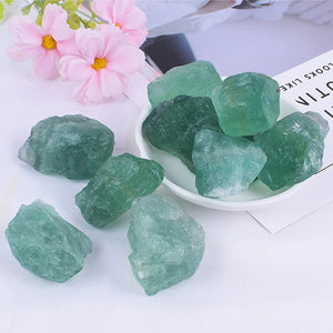 Natural Raw Rough Green Fluorite Quartz Crystal Healing Crystals Diffuse Stone Mineral Specimen Garden Home Decor Ornament