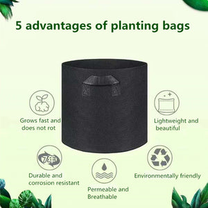 Planting bag black/grey potato fabric vegetable seedling  growing pot garden tools 1-15 gallon eco-friendly grow bag