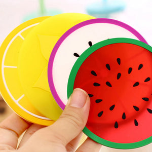 7 PCS Fruit Shape Silicone Cup Pad Slip Insulation Pad Cup Mat Holder Orange/Watermelon/Carambola/Dragon Fruit Wholesale store