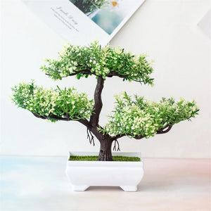 Artificial Plastic Plants Bonsai Small Tree Pot Fake Plant Potted Flower Home Room Table Decoration Garden Arrangement Ornaments