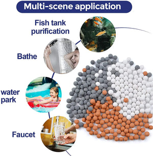 Shower Head Replacement Beads Filter Energy Anion Mineralized Negative Ions Ceramic Balls Water Purification Stones for Shower