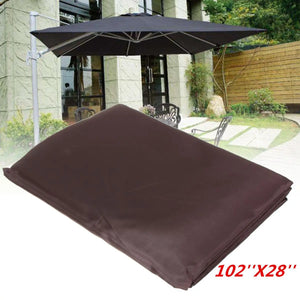 Garden Patio Umbrella Rain Cover Waterproof Polyester Canopy Protective Cover Bag Outdoor Rain Gear Accessories Fit 9-11ft