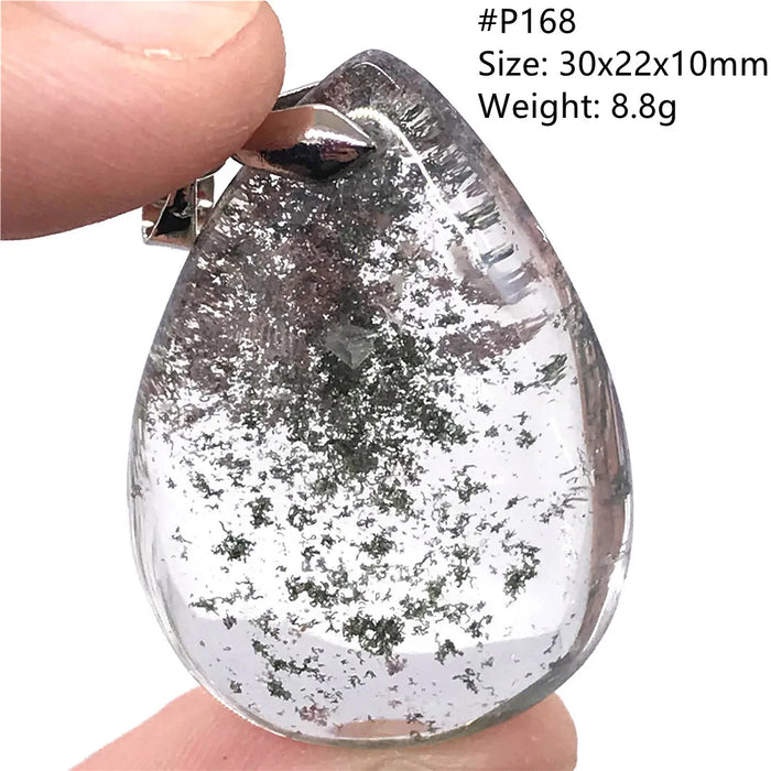 Natural Ghost Phantom Quartz Pendant Jewelry For Women Man Love Gift Crystal Silver Healing Beads Clear Garden Gemstone AAAAA