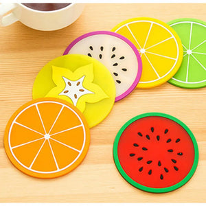 7 PCS Fruit Shape Silicone Cup Pad Slip Insulation Pad Cup Mat Holder Orange/Watermelon/Carambola/Dragon Fruit Wholesale store