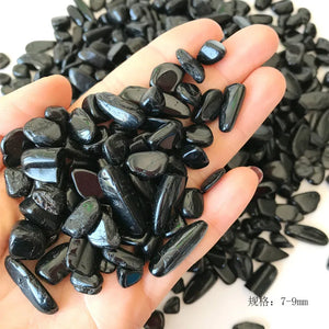 100g Black Tourmaline Stone Crystal Healing Blue Small Gravel Quartz Mineral Landscape Fish Tank FlowerPot Garden Home Ornament