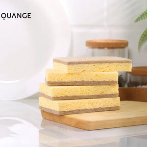 Natural Plant Based Scrub Sponge Pad Palm Fiber Dishwashing Kitchen Item Scrubber Non Scratch Compostable 2-Sided Sponges