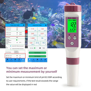 PH EC TDS Salinity TEMP Meter Digital Water Quality Tester Smart Online Blue Tooth Monitor APP Control for Aquariums Hydroponics